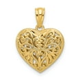thumbnail image 1 of 14k Two-tone Gold Reversible Filigree Heart Pendant, 1 of 5