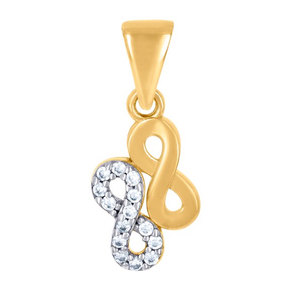 14k Two-tone Gold Womens Cubic Zirconia Infinity Love Symbol Charm Pendant Necklace 18.8x7.8mm Wide Pendant for Women