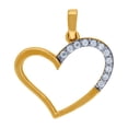 thumbnail image 1 of 14k Two-tone Gold Womens Cubic Zirconia Open Love Heart Charm Pendant Necklace Pendant for Women, 1 of 2