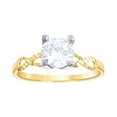 thumbnail image 1 of 14k Two tone Gold Womens Cubic Zirconia Sparkle Cut Polished Finish Engagement Ring 7mm L Engagement Ring for Women, 1 of 2
