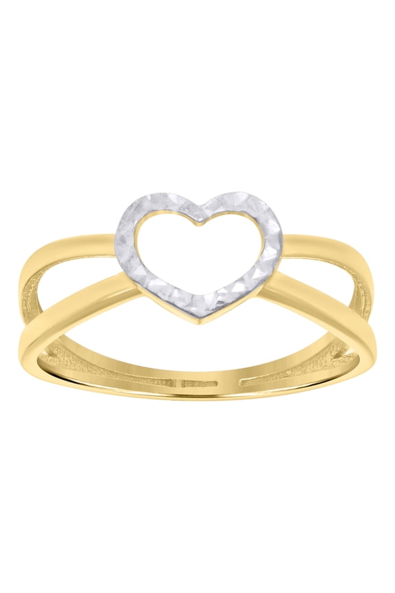 14k Two-tone Gold Womens Heart Ring