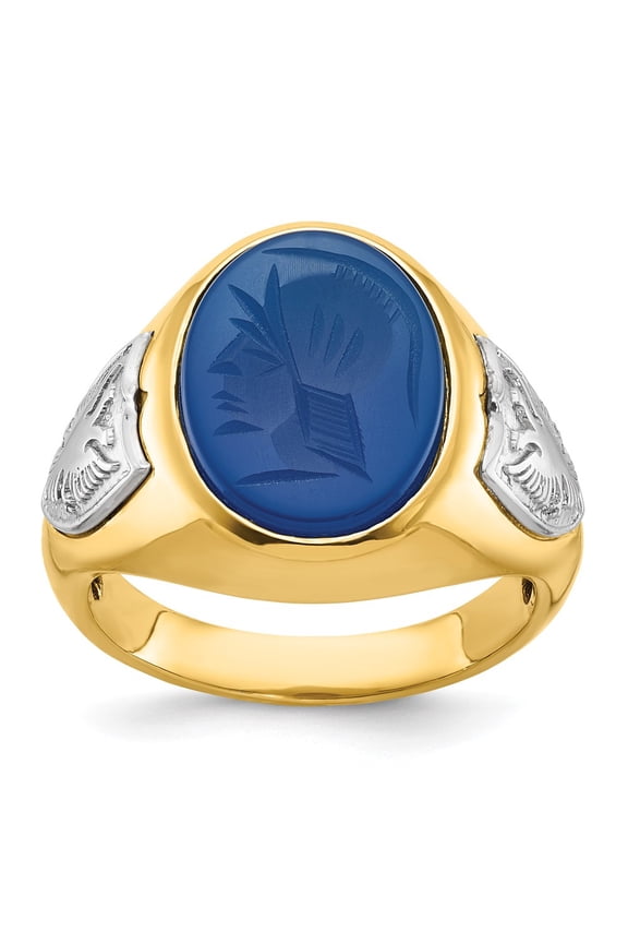 14k Two-tone IBGoodman Men's Gemstone Ring Mounting