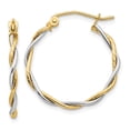 thumbnail image 1 of 14k Two-tone Polished 1.8mm Twisted Hoop Earrings, 1 of 1