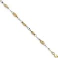 thumbnail image 1 of 14k Two-tone Polished Fancy Link Anklet, 1 of 5