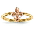 thumbnail image 1 of 14k Two-tone Polished Fleur de Lis Ring in 14k Yellow and White Gold - Size 7, 1 of 3