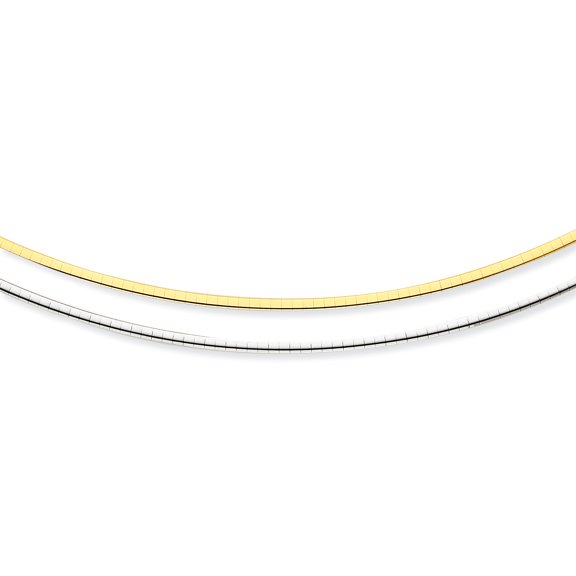 14k Two-tone Reversible 2mm Omega Necklace