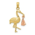 thumbnail image 1 of 14k Two-tone Stork Pendant in 14k Yellow and White Gold, 1 of 3
