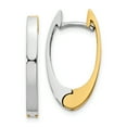thumbnail image 1 of 14k Two-tone V Shaped Hinged Hoop Earrings 14k Two-tone Earrings, 1 of 1