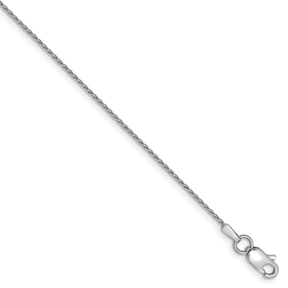 14k WG .8mm Round D/C Wheat Chain in 14k White Gold