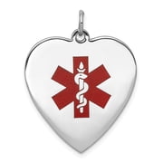 14k WG Heart-Shaped Enameled Medical Jewelry Pendant XM466
