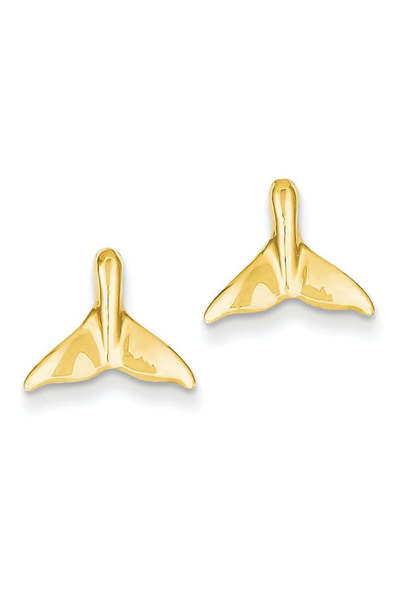14k Whale Tail Post Earrings