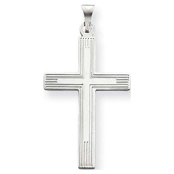 14k White Cross Charm in 14k White Gold