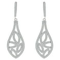 thumbnail image 1 of 14k White, Fancy Design Drop Dangling Earring Created CZ Crystals, 1 of 3