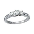 thumbnail image 1 of 14k White Gold 0.25 Ct Three Stone Trellis Diamond Ring, 1 of 2