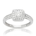 thumbnail image 1 of 14k White Gold 0.50ct TDW White Diamond Halo Engagement Ring, 1 of 1