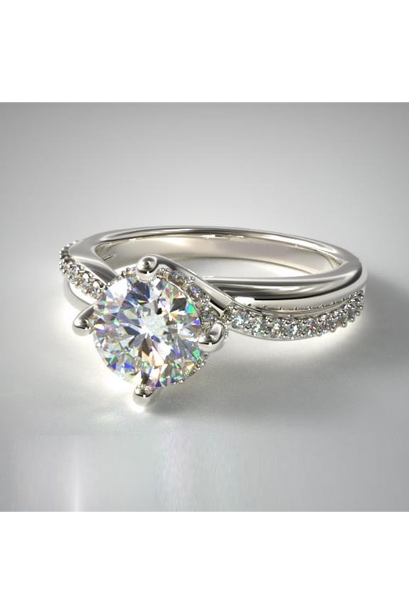 14k White Gold 0.70 Ct IGI / GIA Lab Grown Certified Round Diamond Ring All Sizes Available