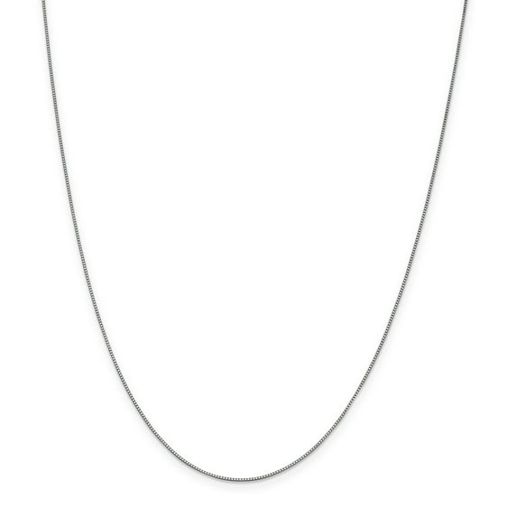 14k White Gold 0.70mm Box Chain with lobster Catch