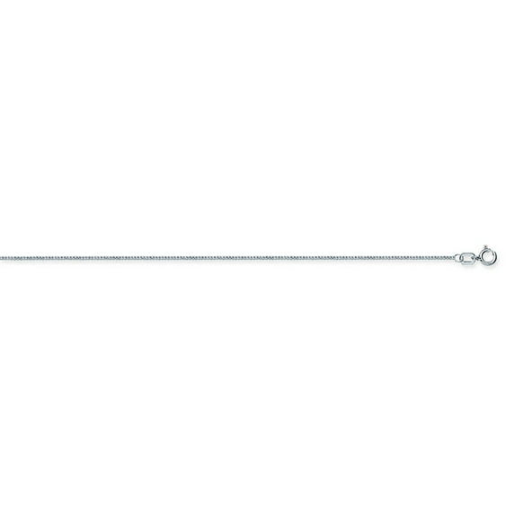 14k White Gold 0.85mm Square Wheat Chain Necklace Spring Ring Closure - 1.7 Grams - 20 Inch