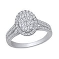 thumbnail image 1 of AFFY 14k White Gold 0.9 CT Prong Set White Natural Diamond Cluster Engagement Wedding Ring With Ring Size 4, 1 of 1
