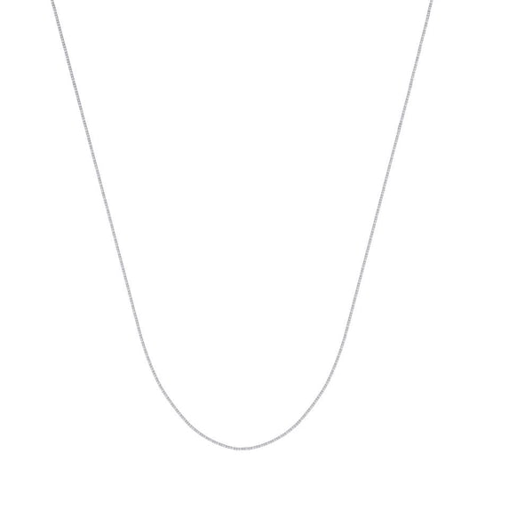 14k White Gold 0.96mm Box Chain Necklace Lobster Lock Closure - 3.2 Grams - 18 Inch