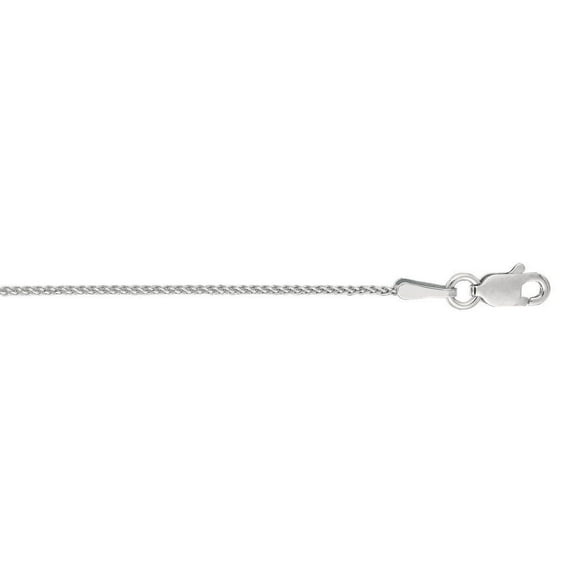 14k White Gold 1.0mm Sparkle-Cut Wheat Chain With Lobster Clasp Necklace - 2.3 Grams - 20 Inch