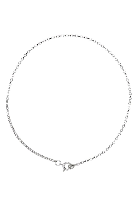 14k White Gold 1.1mm Rolo 7 Inch Chain Bracelet Link Bracelet for Women and Men - .6 Grams