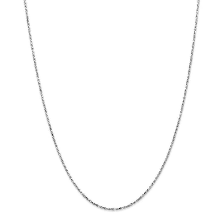 14k White Gold 1.20mm Rope Chain Necklace - 5.3 Grams - 30 Inch