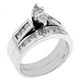 thumbnail image 1 of 14k White Gold 1.25 Carats Marquise Princess Diamond Engagement Ring Bridal Set, 1 of 1