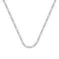 thumbnail image 1 of 14k White Gold 1.28mm Figaro Chain Necklace Spring Ring Closure - 1.9 Grams - 20 Inch, 1 of 3