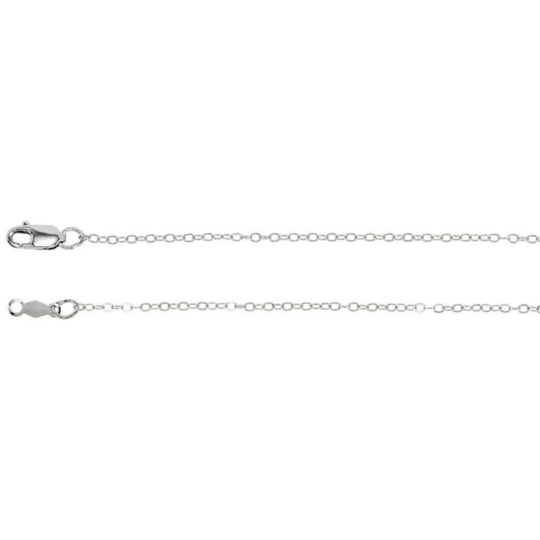 14k White Gold 1.2mm Flat Cable Chain w/ Lobster Closure - Various Lengths 14k White Gold 1.2mm Flat Cable Chain w/ Lobster Closure - Various Lengths