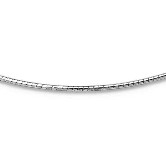 14k White Gold Fancy Lobster Closure 1.2mm Omega Necklace 16 Inch Pendant Necklace for Women