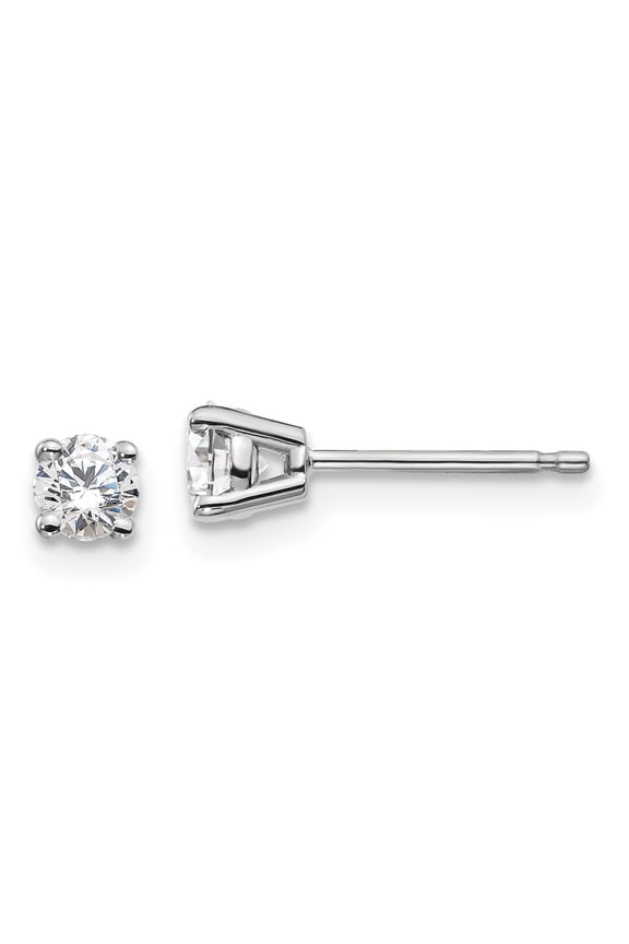 14k White Gold 1/3 carat total weight Round Certified SI1/SI2 G H I Lab Grown Diamond 4 Prong Stud Post Earrings 14k White Gold Earrings