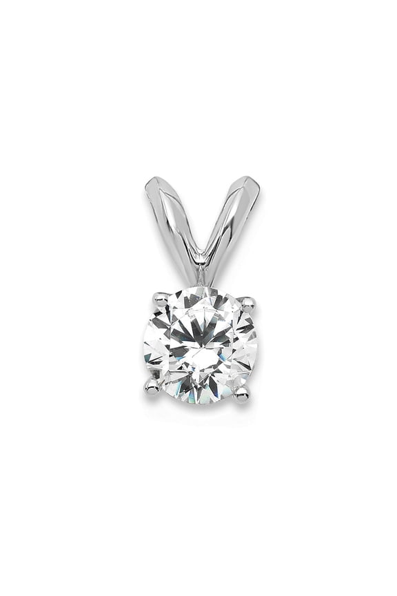 14k White Gold 1/3 carat total weight Round Certified VS/SI GH Lab Grown Diamond Solitaire Pendant Charm