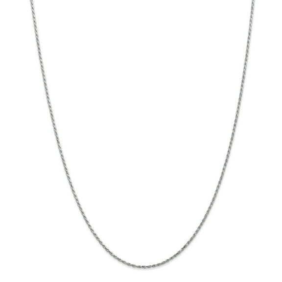 14k White Gold 1.30mm Machine-made Rope Chain