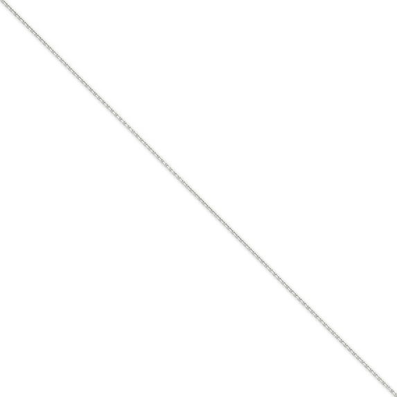 14k White Gold 1.3mm Diamond-Cut Cable Chain