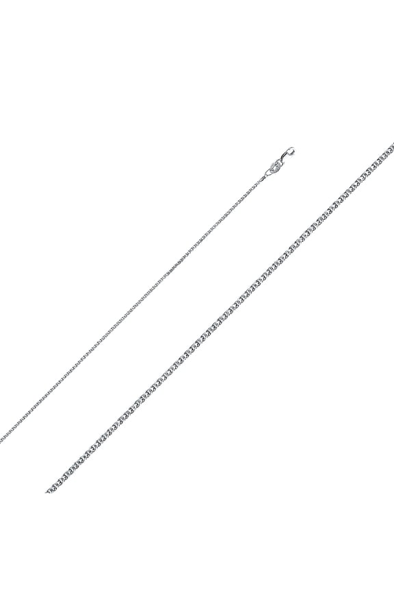 14k White Gold 1.3mm Flat Spiga Solid Wheat Chain Link Necklace 22" Jewelry Female Unisex