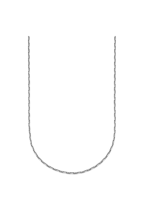 14k White Gold 1.3mm Nautical Ship Mariner Anchor Chain Necklace 16 Inch Chain Necklace for Women and Men