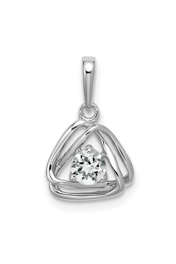 14k White Gold 1/4 carat Lab Grown Diamond VS/SI+ G+ Complete Intertwined Triangle Pendant