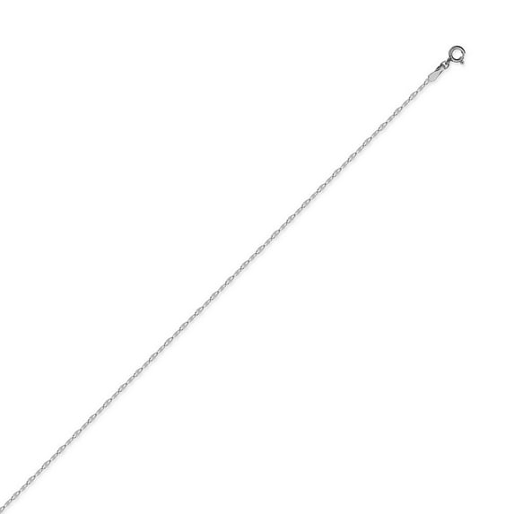 14k White Gold 1.45mm Design Long Forzentina Chain Necklace Spring Ring Closure - 18 Inch