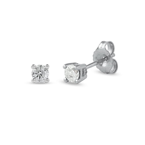 14k White Gold 1/4Ct TDW Round-Cut Diamond Solitaire Stud Earrings