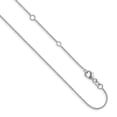 thumbnail image 1 of 14k White Gold 1.4mm Round Cable 2in+2in Adjustable Chain, 1 of 6