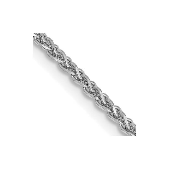 14k White Gold 1.4mm Solid D Cut Spiga Chain 24 Inch Lobster Claw - Chain Necklace for Women and Men