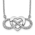 thumbnail image 1 of 14k White Gold 1/5 carat Lab Grown Diamond VS/SI+ G+ Complete 18 inch Infinity Heart Necklace, 1 of 4