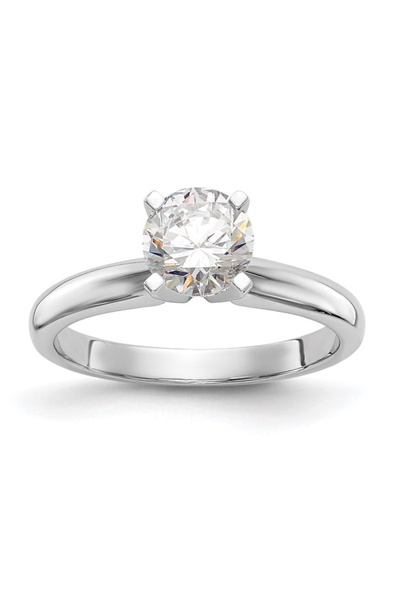 14k White Gold 1.5 carat Medium-Weight Knife Edge/Half-Round 4-Prong Round Solitaire Ring Mounting