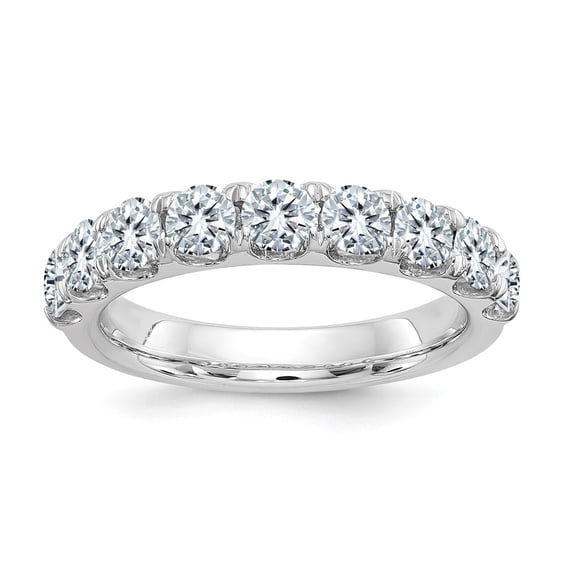 14k White Gold 1.50ct. 9 Stone Colorless Moissanite Ring Band Size 5
