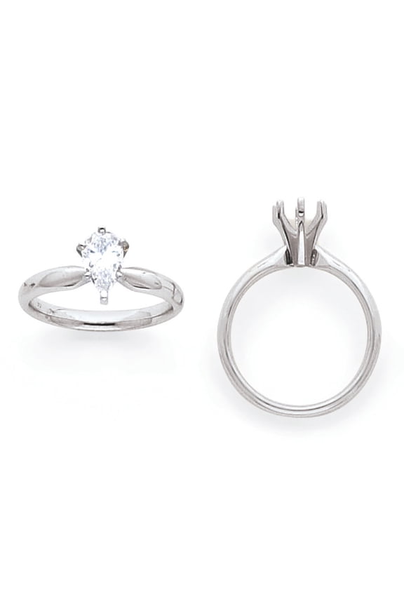 14k White Gold 1.5ct. Tulip-Head Marquise Solitaire Mounting