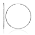 thumbnail image 1 of 14K Solid White Gold 1.5mm Endless Round Large Hoop Earrings, 1 of 10