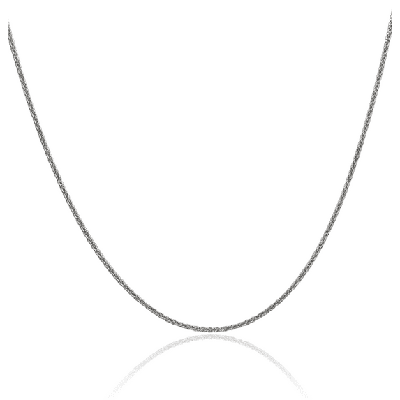 14K Solid White Gold 1.6mm Round Cable Rolo Link Chain Belcher Necklace