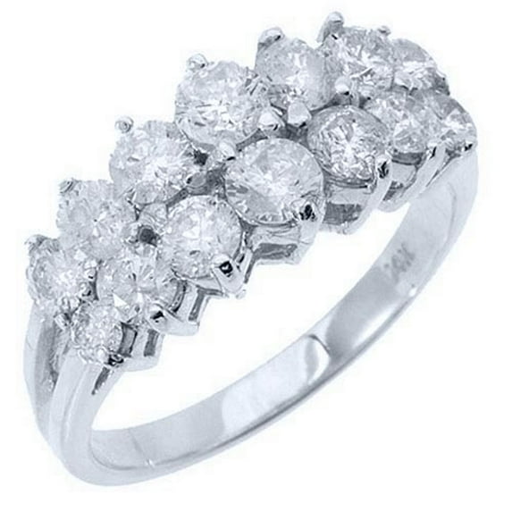 14k White Gold 1.70 Carats Brilliant Round Diamond Ring