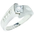 thumbnail image 1 of 14k White Gold 1.75 Carats Princess Cut Tension Set Diamond Engagement Ring, 1 of 1
